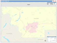 Glacier County, MT Wall Map