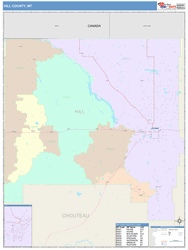 Hill County, MT Wall Map