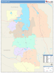Lake County, MT Wall Map