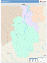 Lincoln County, MT Wall Map