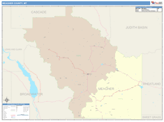 Meagher County, MT Wall Map