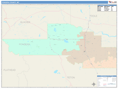 Pondera County, MT Wall Map