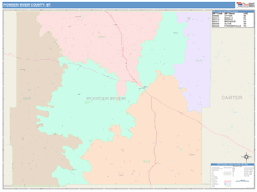 Powder River County, MT Wall Map