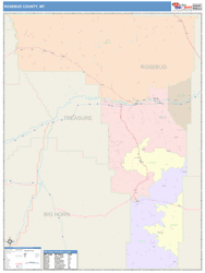 Rosebud County, MT Wall Map