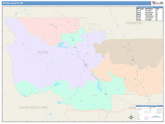 Teton County, MT Wall Map