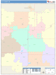 Clay County, NE Wall Map