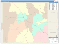 Custer County, NE Wall Map