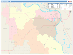 Dakota County, NE Wall Map
