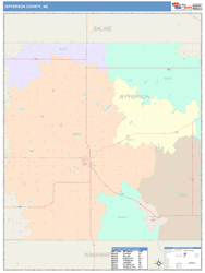 Jefferson County, NE Wall Map