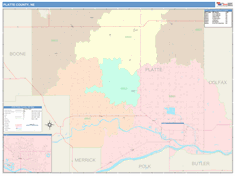 Platte County, NE Wall Map