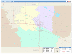 Scotts Bluff County, NE Wall Map