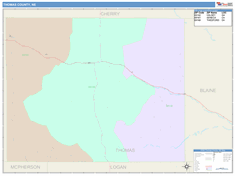 Thomas County, NE Wall Map