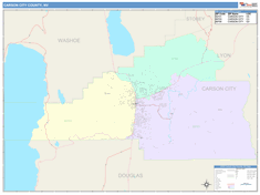 Carson City County, NV Wall Map