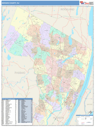 Bergen County, NJ Wall Map