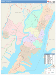 Hudson County, NJ Wall Map