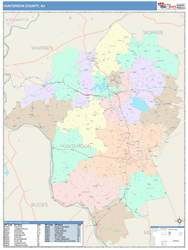 Hunterdon County, NJ Wall Map