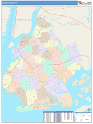 Kings County, NY Wall Map