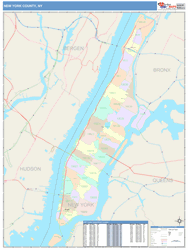 New York County, NY Wall Map