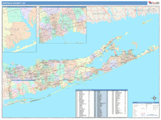 Suffolk County, NY Wall Map