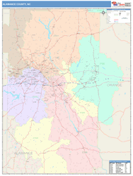 Alamance County, NC Wall Map