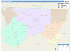 Alleghany County, NC Wall Map