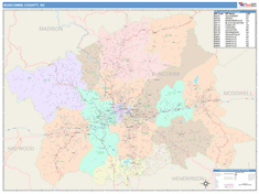 Buncombe County, NC Wall Map