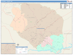 Caldwell County, NC Wall Map