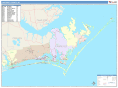 Carteret County, NC Wall Map