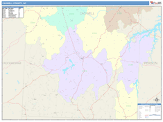 Caswell County, NC Wall Map