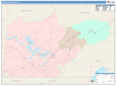 Cherokee County, NC Wall Map