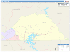 Clay County, NC Wall Map