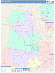 Cleveland County, NC Wall Map