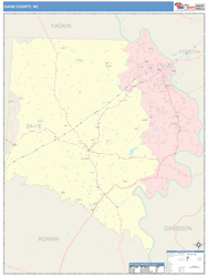 Davie County, NC Wall Map