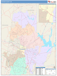 Durham County, NC Wall Map