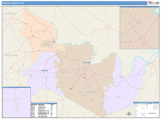 Martin County, NC Wall Map