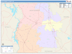 Montgomery County, NC Wall Map