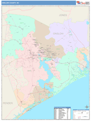 Onslow County, NC Wall Map