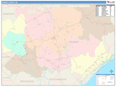 Pender County, NC Wall Map