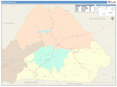 Polk County, NC Wall Map