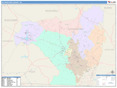 Rutherford County, NC Wall Map