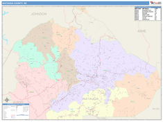 Watauga County, NC Wall Map