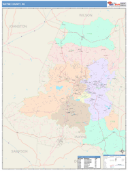 Wayne County, NC Wall Map