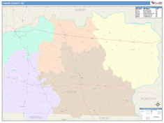 Yadkin County, NC Wall Map