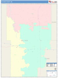 Billings County, ND Wall Map