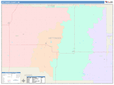 Hettinger County, ND Wall Map