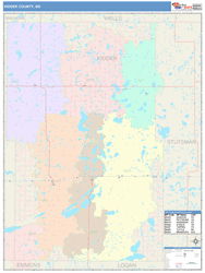 Kidder County, ND Wall Map