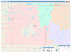 Logan County, ND Wall Map