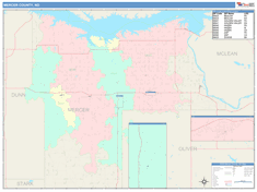 Mercer County, ND Wall Map