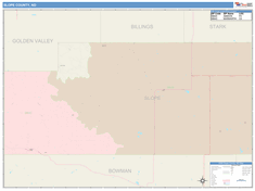 Slope County, ND Wall Map