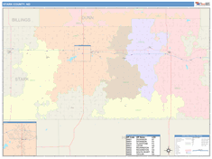 Stark County, ND Wall Map